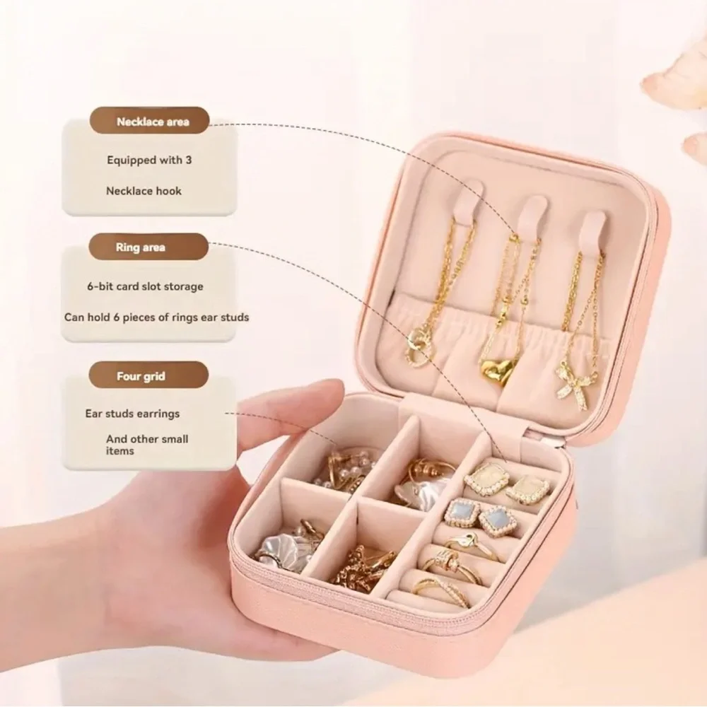 Host Giveaway Luxurious Velvet Faux Leather Jewelry Organizer Box Portable